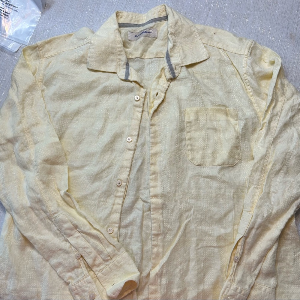 Tommy Bahama Yellow Casual Button Down Shirt